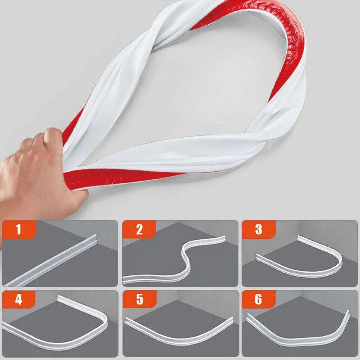 100-300CM Silicone Shower Water Barrier Bathroom Waterproof Strip Self-Adhesive - 100CM — image 5