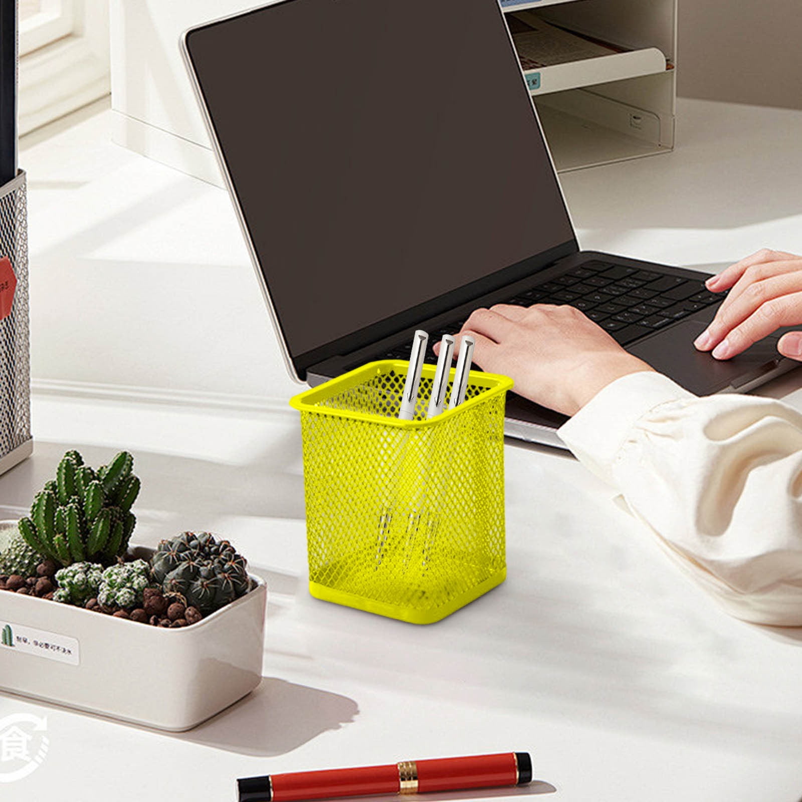 Pen Holder Mesh Pencil Holder Metal Pencil Holders Pen Organizer for Desk Office Pencil Holders, Back to Sch-ool Supplies F — image 5