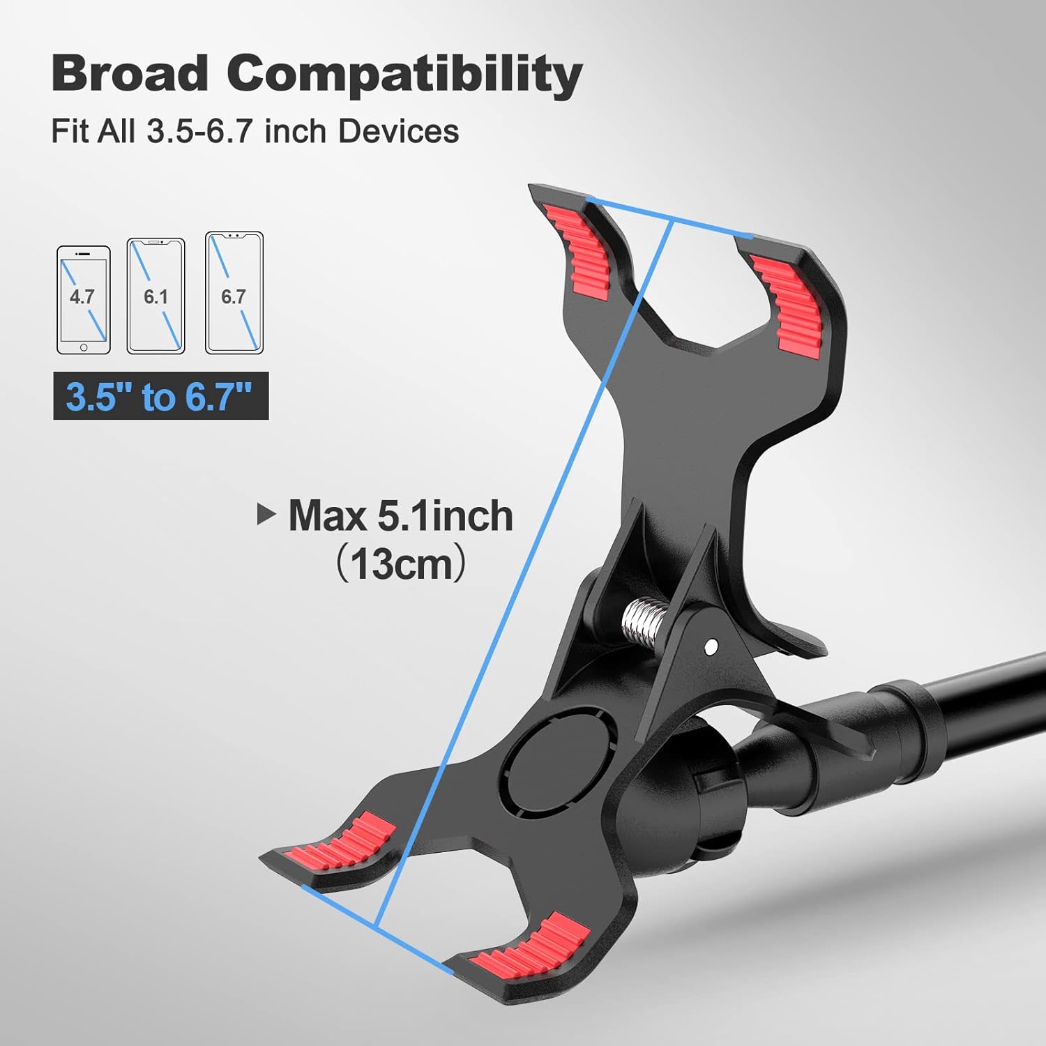 Gooseneck Cell Phone Holder, Universal 360 Flexible Phone Stand Lazy Bracket Mount Long Arms Clamp for Phone 13 Pro Xs Max XR X 8 7 6 6s Plus and Other — image 3
