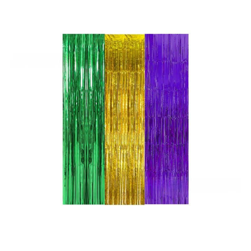 5-piece Dark blue Laser Tinsel Foil Fringe Curtain - 1*1m Metallic Party Streamer Backdrop for Birthday, Wedding, Christmas, New Year & Event Decoration β image 2