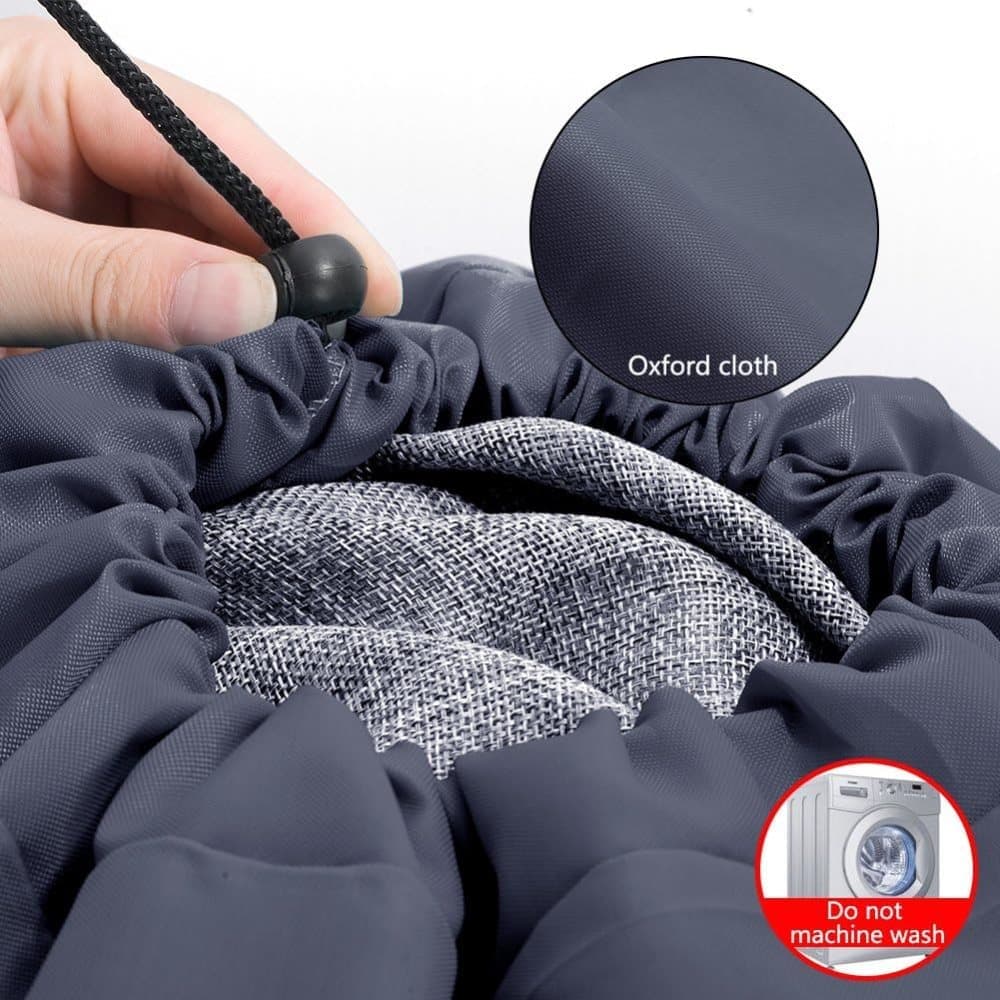 60L Large Foldable Laundry Bag for Travel, with Handles, Gray, 60x80cm — image 6