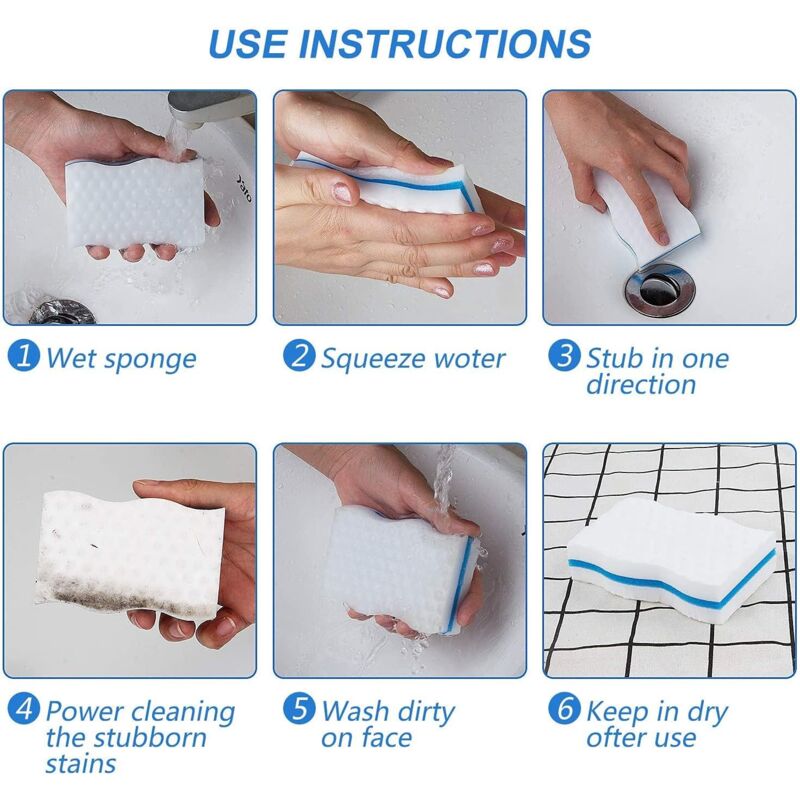 Magic Sponges, 24 pcs Extra Thick Melamine Cleaning Sponge - Magic Eraser For Bathroom, Pool, Kitchen, Floor, Wall โ image 3