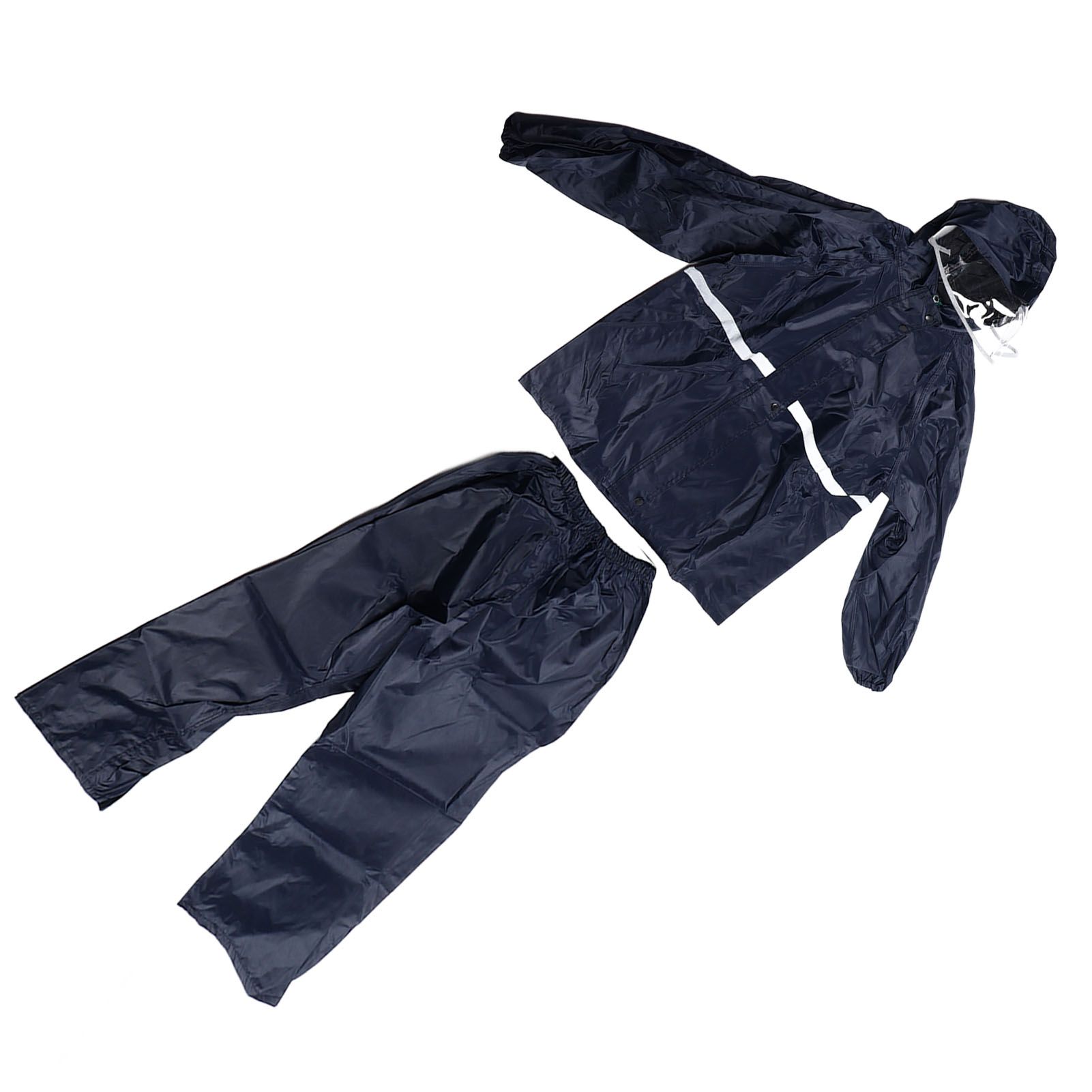 Split Jacket Pants Suit Breathable Waterproof Raincoat Set Double Layer Raincoat Set for Men Women Oxford Navy Blue L โ image 3