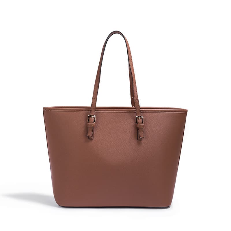 Brown Large Capacity PU Leather Tote Bag for Women, Elegant Shoulder Bag for Work Shopping Party — image 4
