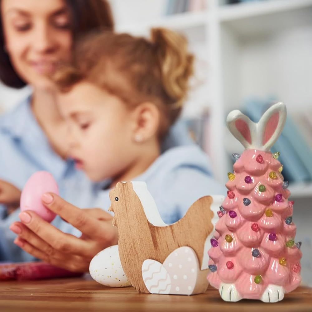 Easter Bunny Tree Decorations, Light Up Easter Bunny Tree with Colorful Lamp Beads, Operated Artificial Durable Easy to Use โ image 3