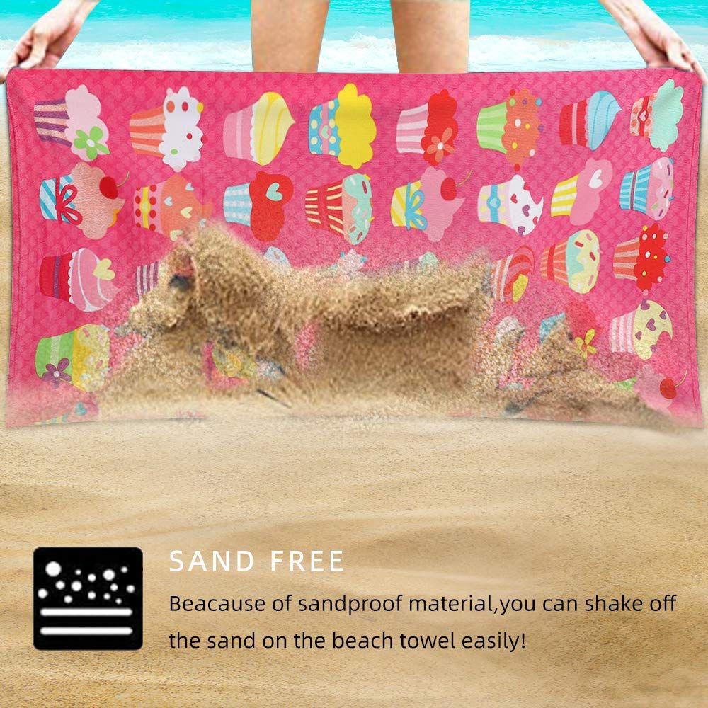 Beach Towel, Microfiber Beach Towels for Travel, Quick Dry Towel for Swimmers Sand Proof Beach Towels for Women Men Girls Kids — image 2