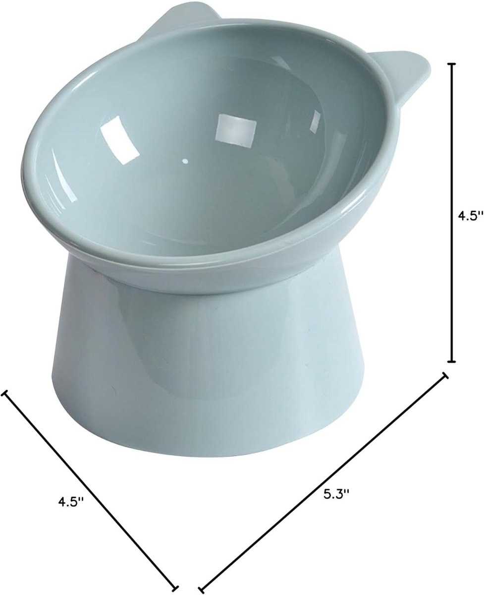 Cat bowl - Feeders - Tilting bowl - Anti-vomiting - Angled design - Blue - Perfect for cats - Indoor use - Pet accessories - Blue โ image 2