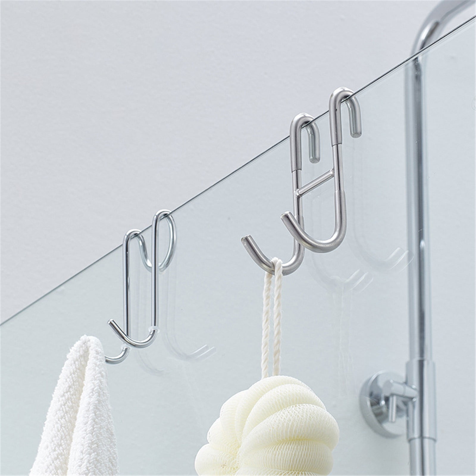 1 Pack Over The Door Hooks, Hangers Hooks with Rubber Prevent Scratches Heavy Duty Organizer for Living Room, Bathroom, Transparent — image 6