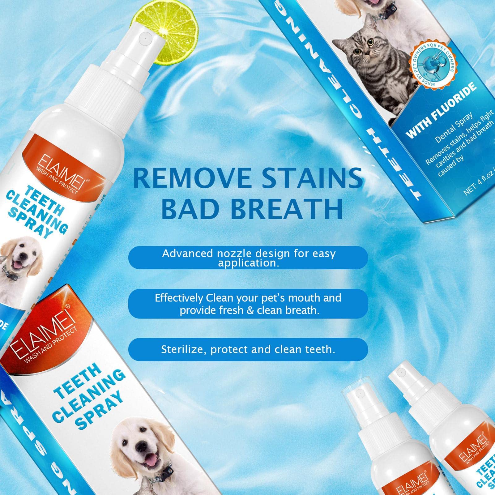 2 Pcs Pet Oral Breath Freshener Spray 120ML EACH — image 5
