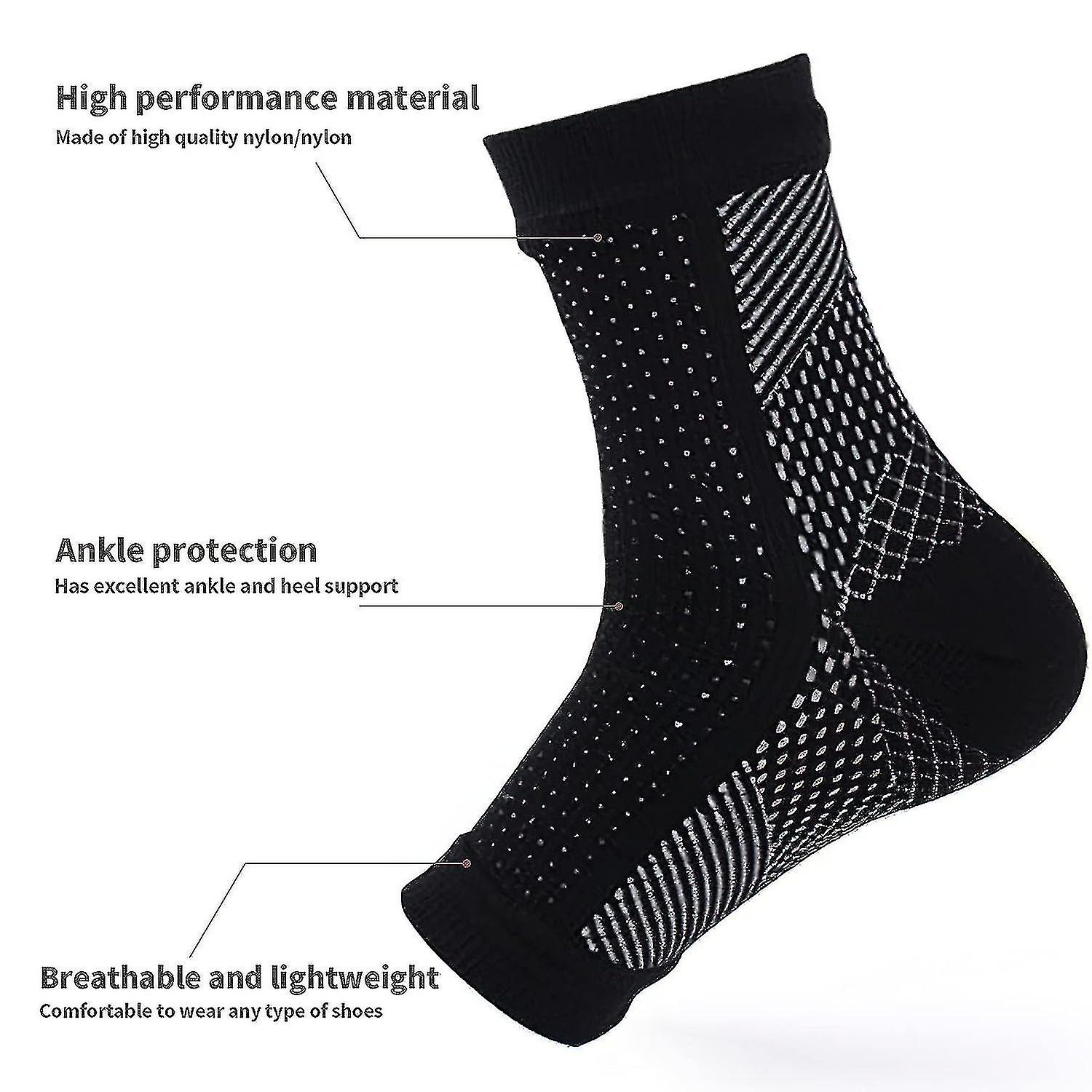 Pairs Neuropathy Socks, Soothing Socks for Neuropathy Pain, Tendinitis Compression Socks, Plantar Fasciitis, Neuropathy - White - L XL — image 3