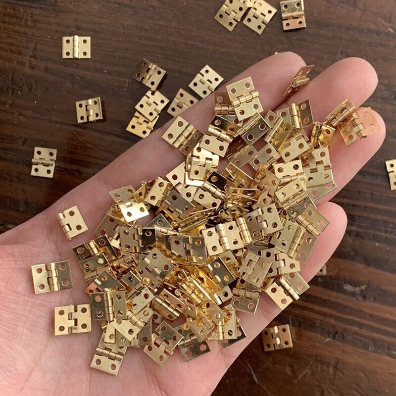 100 Pack Mini Flat Folding Screw Hinges for Furniture Doors and Windows — image 3