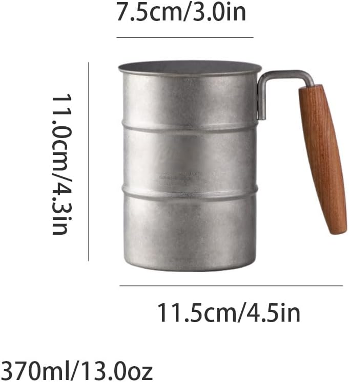 Outdoor Coffee Mug with Wooden Handle 350ml Set of 2 Camping Beer Cup for Outdoor Use β image 2