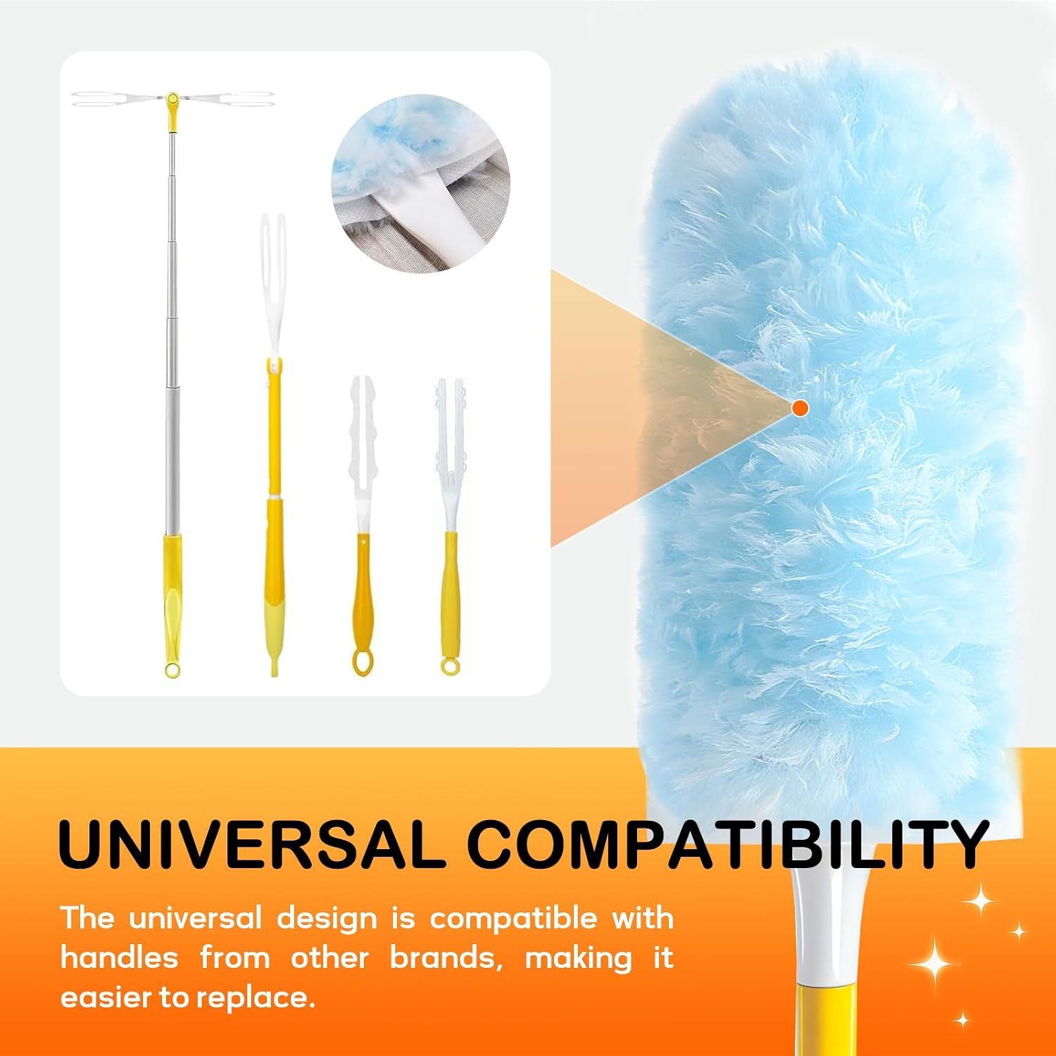 30 Pack Disposable Duster Refills Compatible with Swiffer Dusters, Multi-Surface 360-Degree Cleaning Heads for Fans, Blinds and Furniture, Blue — image 6