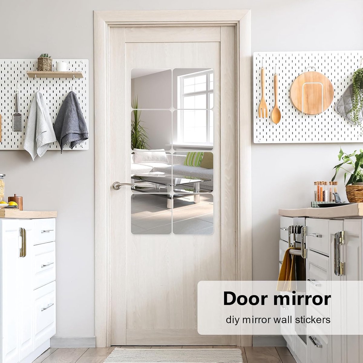 4 Pack Full Length Wall Mirror - 12 x 12 Inch Acrylic Mirror Tiles - Wall Stickers - Adhesive Mirrors - Door Mirror - Mirror Sticker - Wall Mirror - for โ image 4