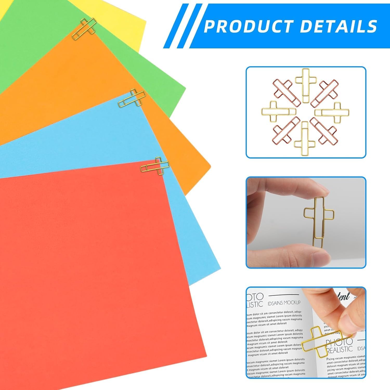 Cross Paper Clips - 20 Pack (Gold & Rose Gold) Bible & Journal Clips - Journaling Bookmarks Paperclips for Office School Home Use - Also Perfect for Bible — image 2