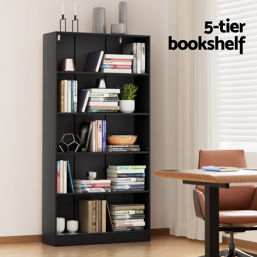 Artiss Bookshelf 5 Tiers ANTON Black โ image 6
