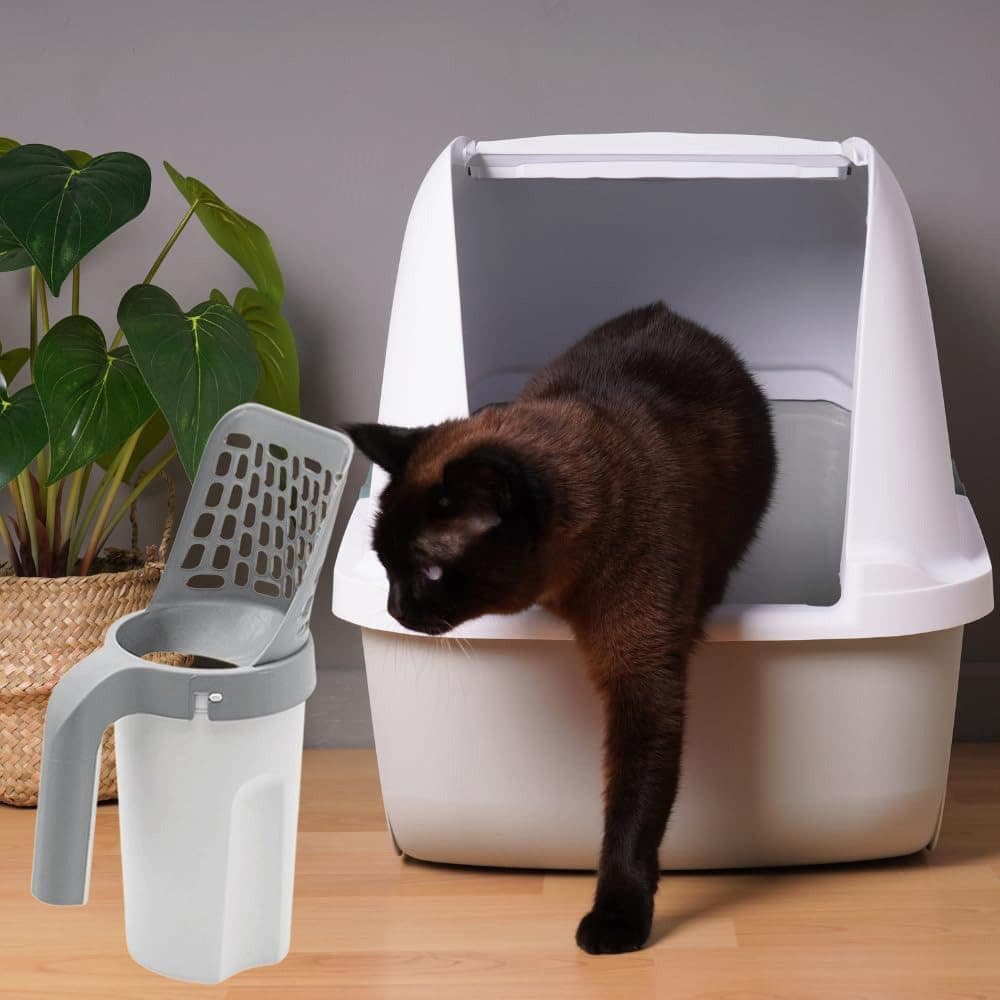 2-in-1 Litter Box Scoop with Holder and Waste Bags, Non-Slip Durable Pet Cleaning Tool โ image 2