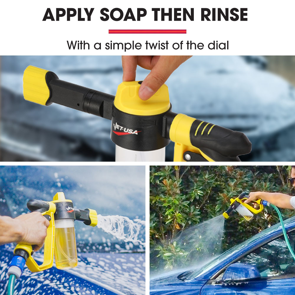 Jet-USA Foam Cannon Soap Applicator Gun For Garden Hose, Snow Foamer with Soap bottle, Quick Connect — image 4