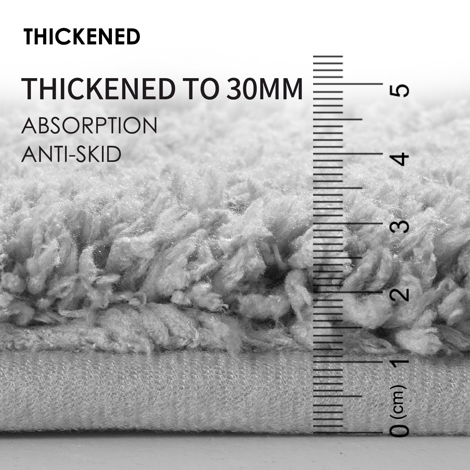Grey Ultra Absorbent Plush Bath Mat - Non-Slip Bathroom Rug with Innovative Foot Drying Pocket โ image 4