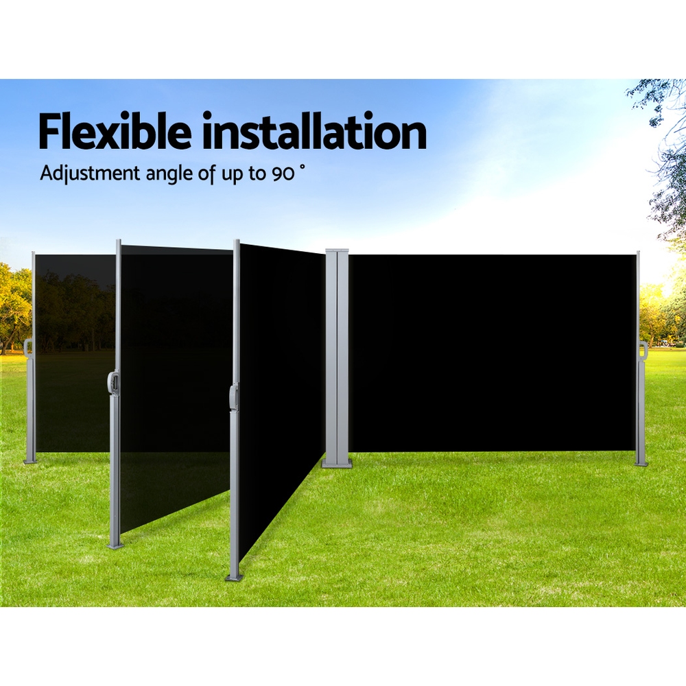 Instahut Side Awning Outdoor Blinds Sun Shade Retractable Screen 2X6M BK โ image 5