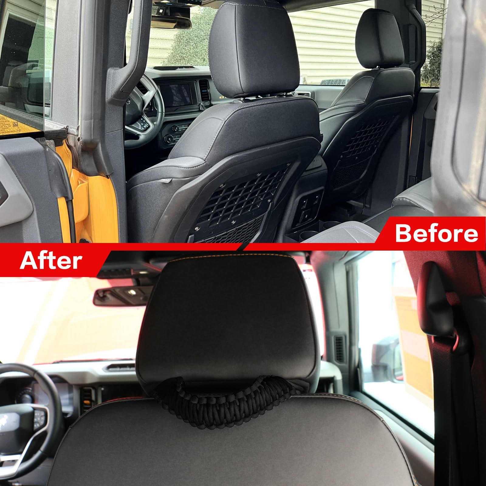 Car Rear Seat Handle Umbrella Rope Weaving Grip Rear Passenger Headrest Safety Armrest Auxiliary Universal โ image 5