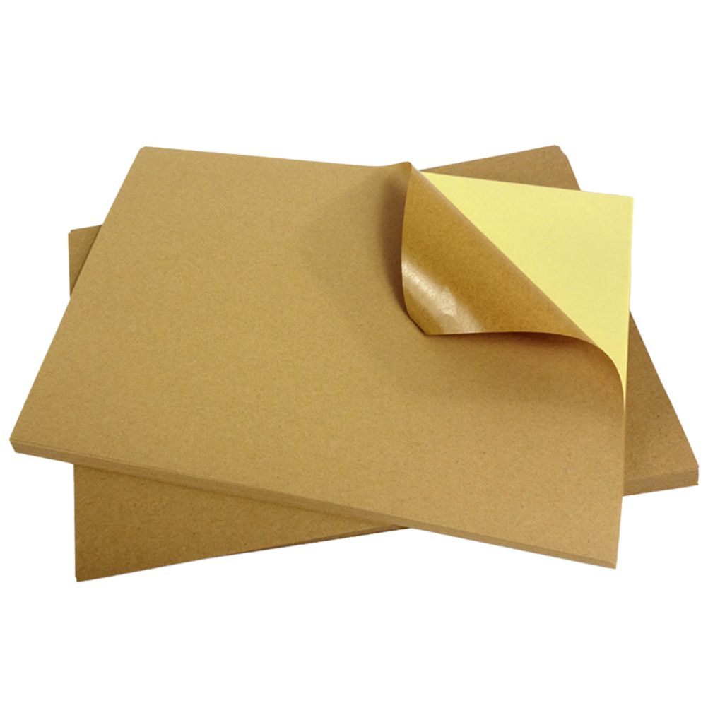 50 Sheet A4 Brown Kraft Sticker Paper Sheet Self Adhesive Label Inkjet Printer — image 6