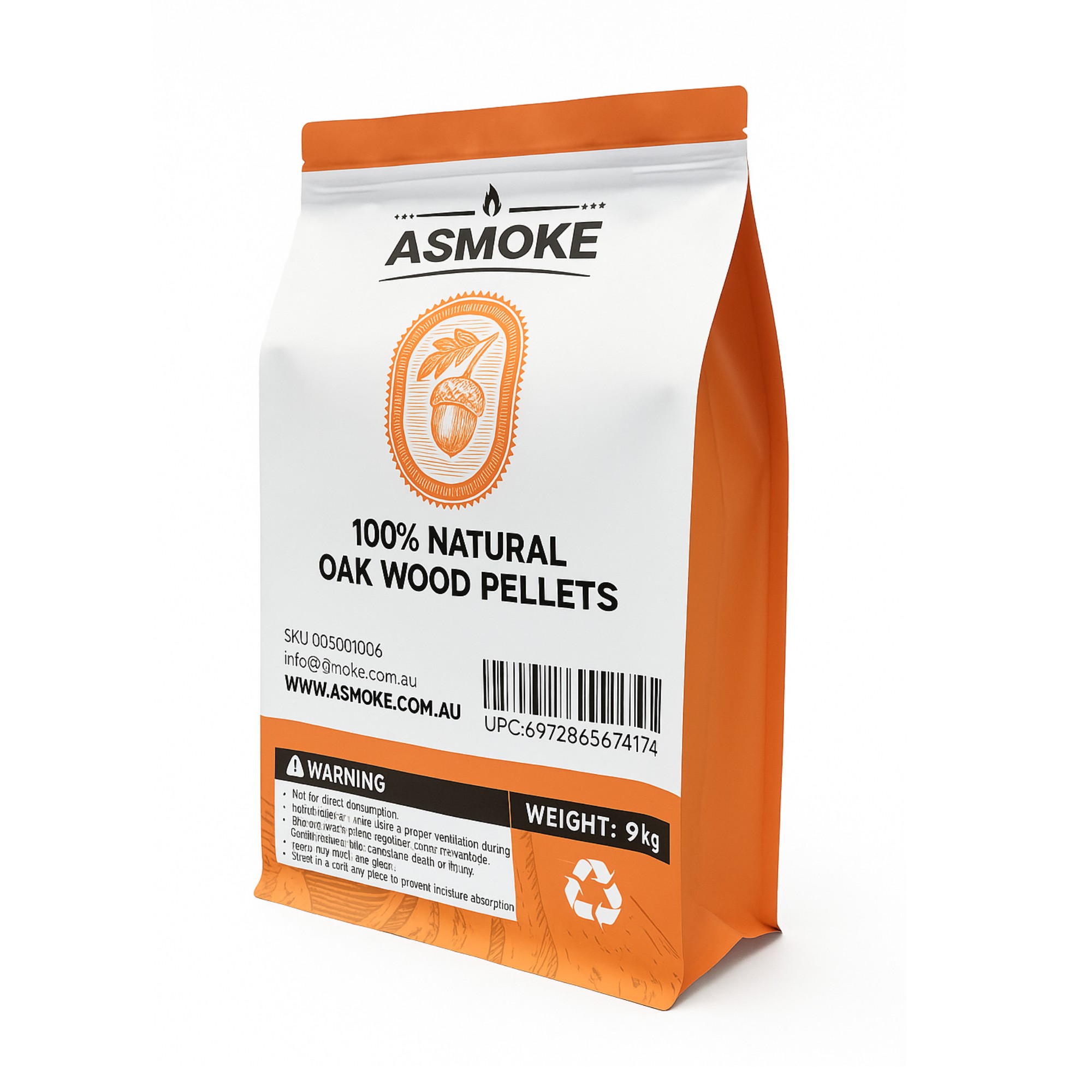 ASMOKE 100% Natural Premium Oak Wood BBQ Pellets for Smoker & Grill (9kg / 20lbs) x2 — image 2