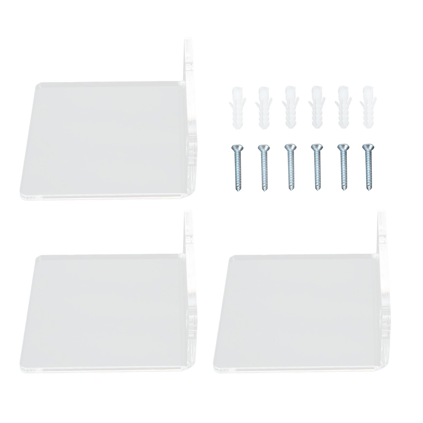 3PCS Clear Acrylic Display Rack Wall Mounted Floating Shelf for Home Toys Potted Plant Doll — image 5