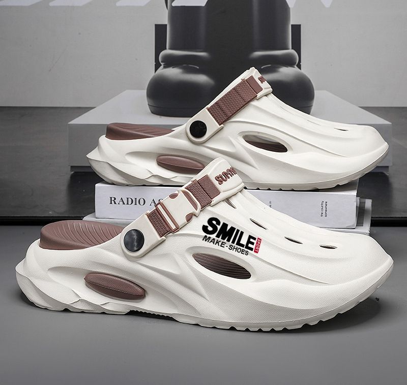 Unisex Clog Sandals Open Toe Slip-On Sandals Soft Sole Walking Shoes Outdoor - Beige - Size 11(AU11/EU44) — image 6