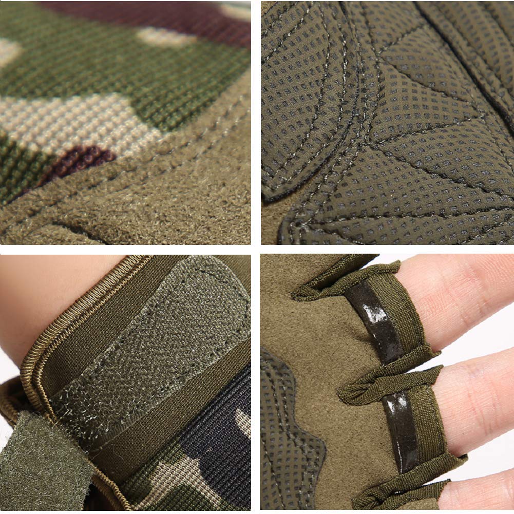 Tactical Fingerless Gloves with Knuckle Protection – Breathable Outdoor Gloves for Shooting, Hunting, Cycling, and Training (Yellow,XL) — image 2