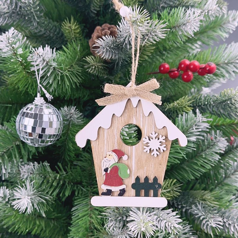 3pcs Christmas Pendant Fine Workmanship Adorable Durable Exquisite Decoration Wooden Rustic Tree Ornaments Holiday Hanging for — image 5