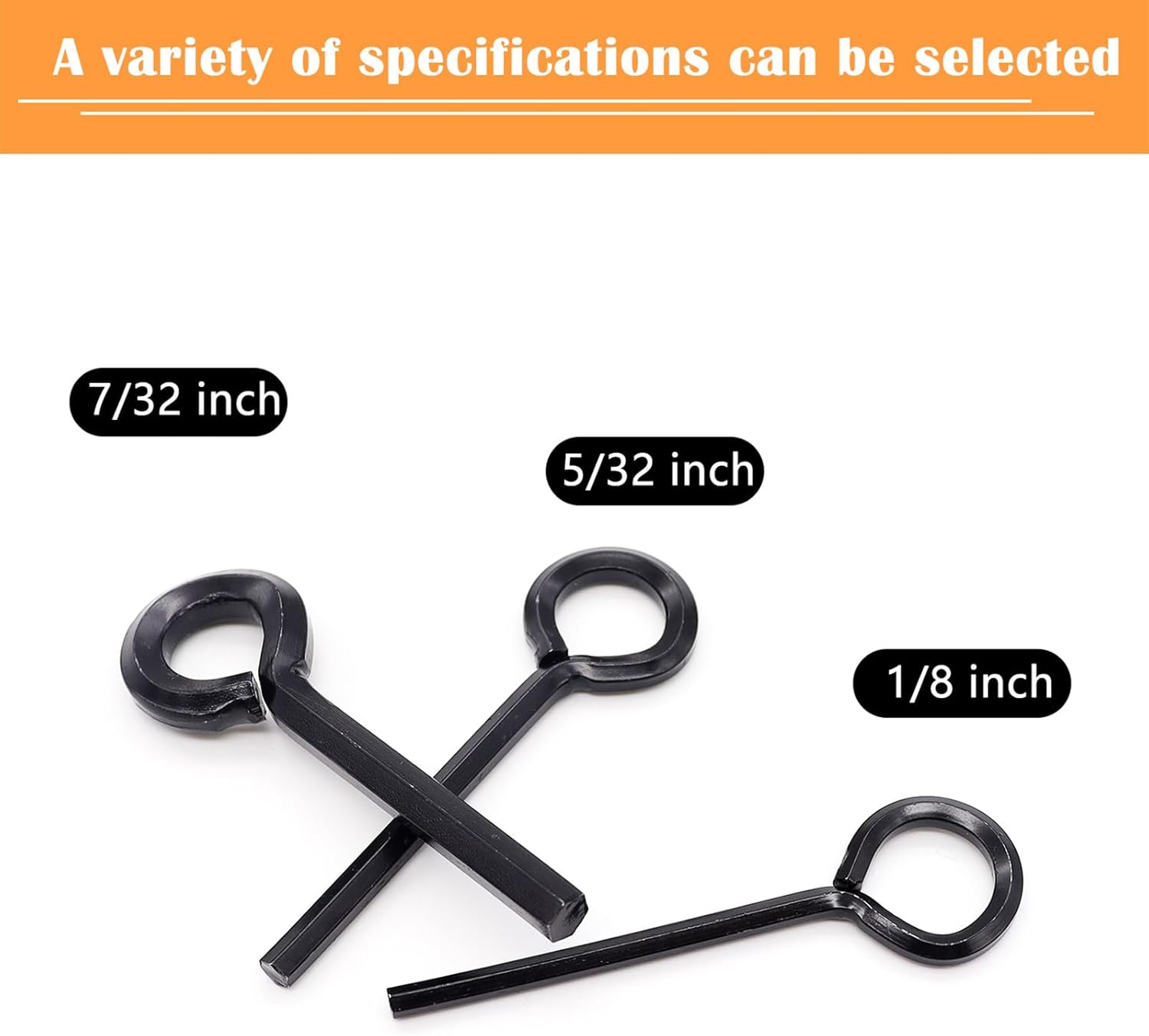 Schroevendraaiers - Socket keys - 12 pieces - Black - 7/32 inch - 5/32 inch - 1/8 inch - Standard hex - Metal hex socket key โ image 3
