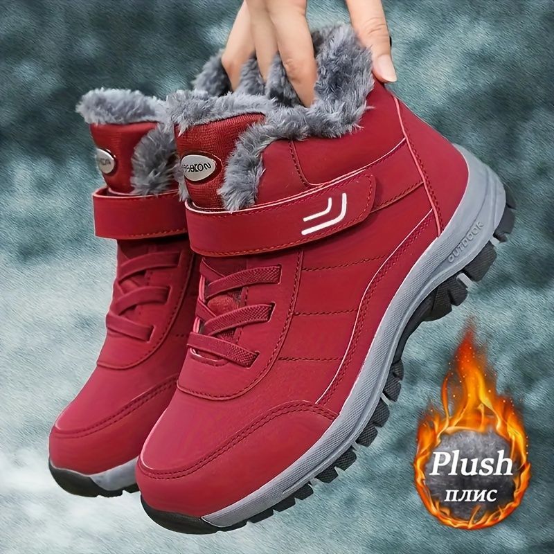 Women's winter boots, couple style, autumn and winter, men's and women's outdoor sports high-top hiking shoes, women's warm, fleece-lined, thick — image 3