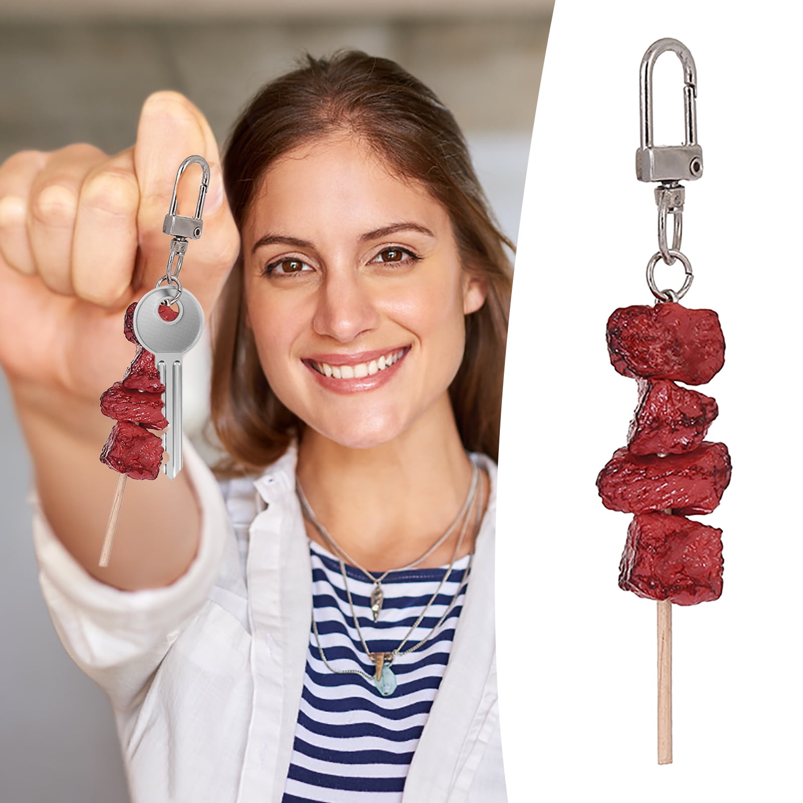 Pendant, Hangs Promotion, Meat Skewer Keychain Meat Skewer Photography Props Fun Food and Play Ornaments AA — image 2