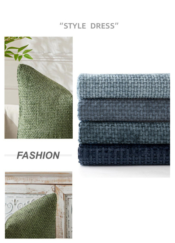 Pink Plush Chenille Cushion Covers Set of 2 - Soft Textured Decorative Throw Pillow Cases for Sofa Couch, 45x45cm โ image 6