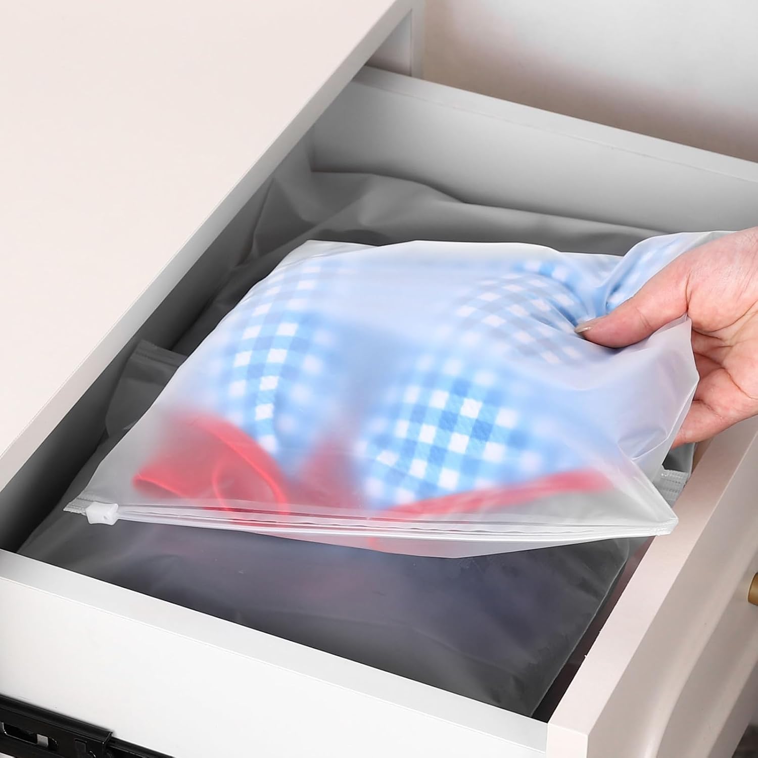 25 Pcs 13 × 10 Inch Frosted Resealable Clothing Bags - 3 Mil Heavy-Duty Plastic Packaging for Apparel Storage | Travel & Small Business Organizer for Shirts — image 5
