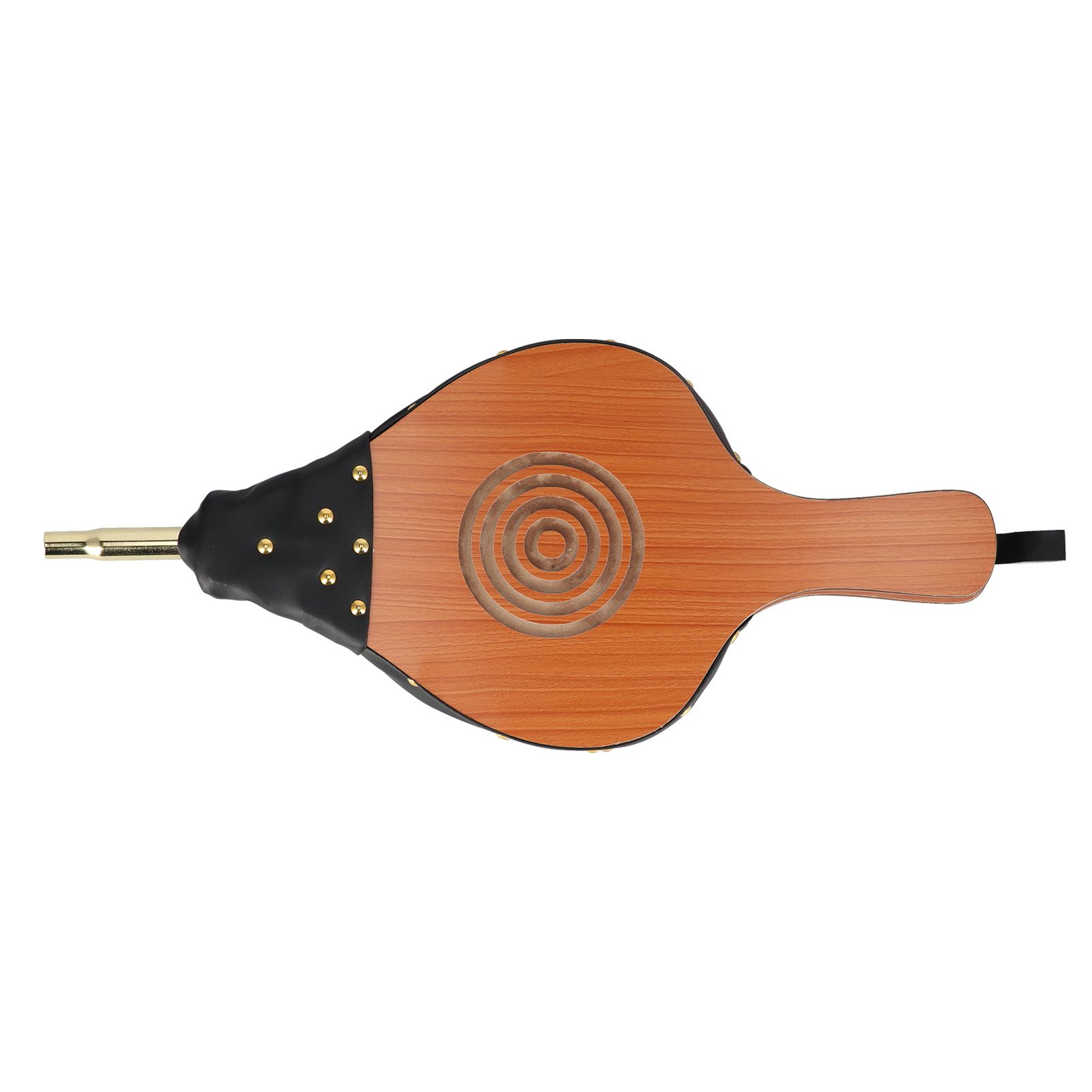 Wood Fireplace Bellows Large Wood Air Blower Cast Nozzle with Hanging Strap for Outdoor Camping BBQ