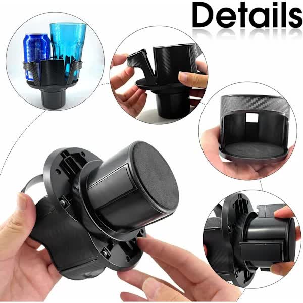 Two-in-one - Multifunctional - Car Cup Holder - Extension Adapter - Rotatable and Adjustable Double Bottle Holder โ image 2
