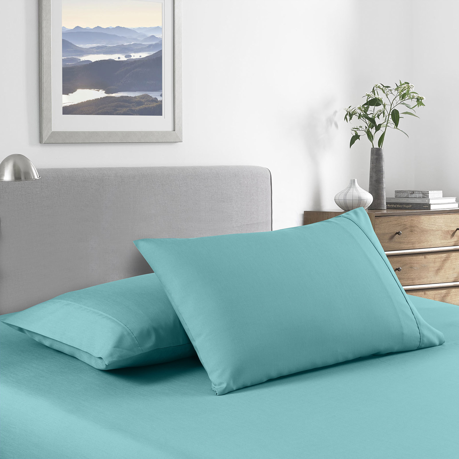 Royal Comfort 2000 Thread Count Bamboo Cooling Sheet Set Ultra Soft Bedding - Queen - Aqua — image 3