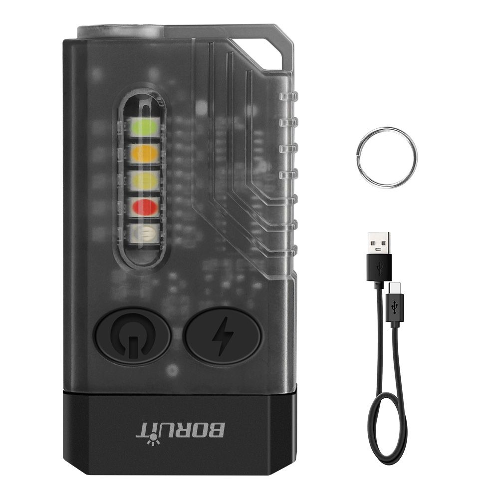 V10 EDC Keychain Flashlight Type-C Rechargeable Lamp Camping Fishing Torch With Magnet UV Light — image 2
