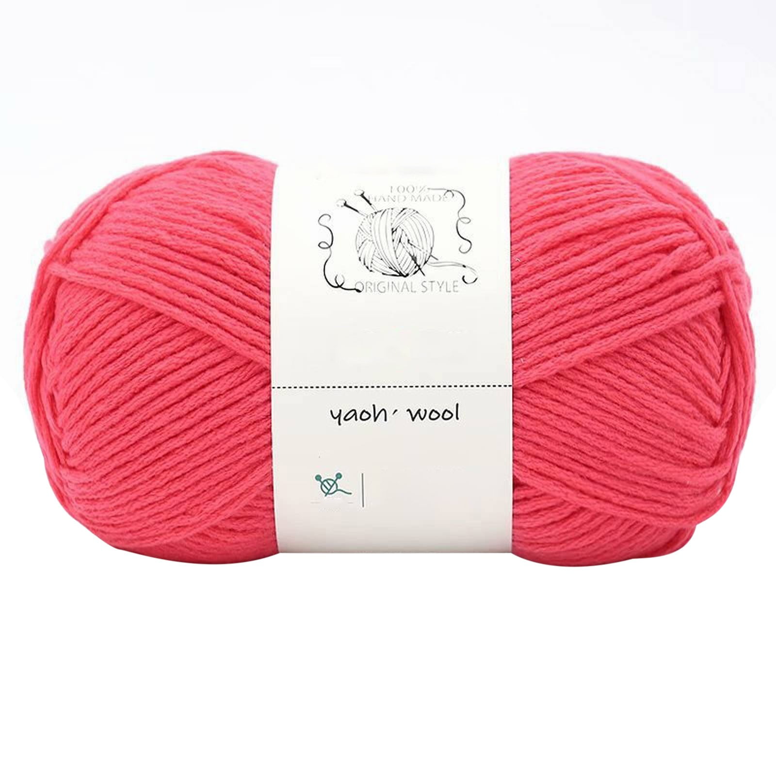 1 Pack 100 g Cotton Crochet Yarn, Soft Hand Knitting Yarn for Sweaters, Scarves, Cushions and DIY Crafts, Watermelon red