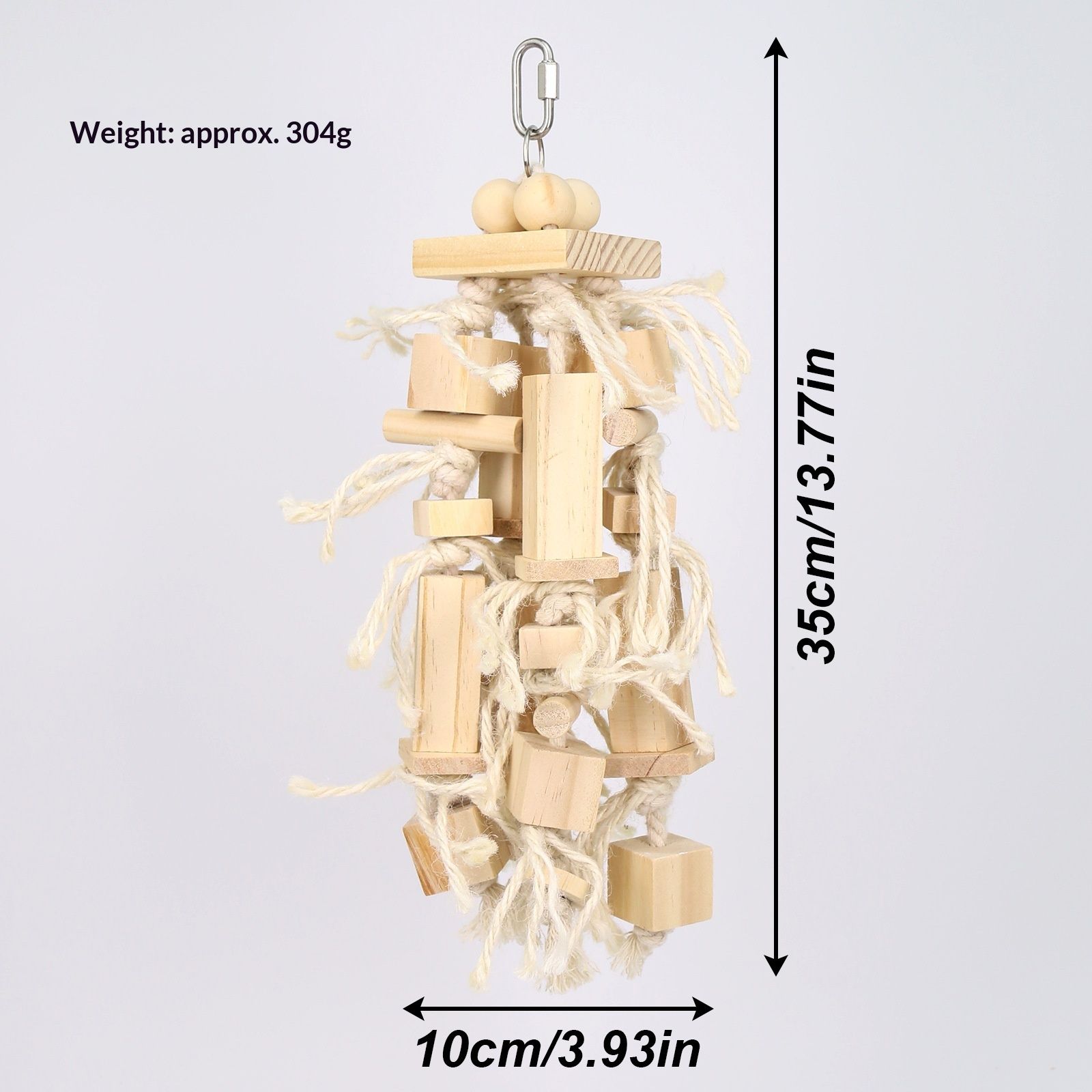 Blocks Natural Wood Large Bird Toy - Parrot Toys - Bird Toys for Parrots, Cockatoos, Macaws, Large Birds(log) — image 5