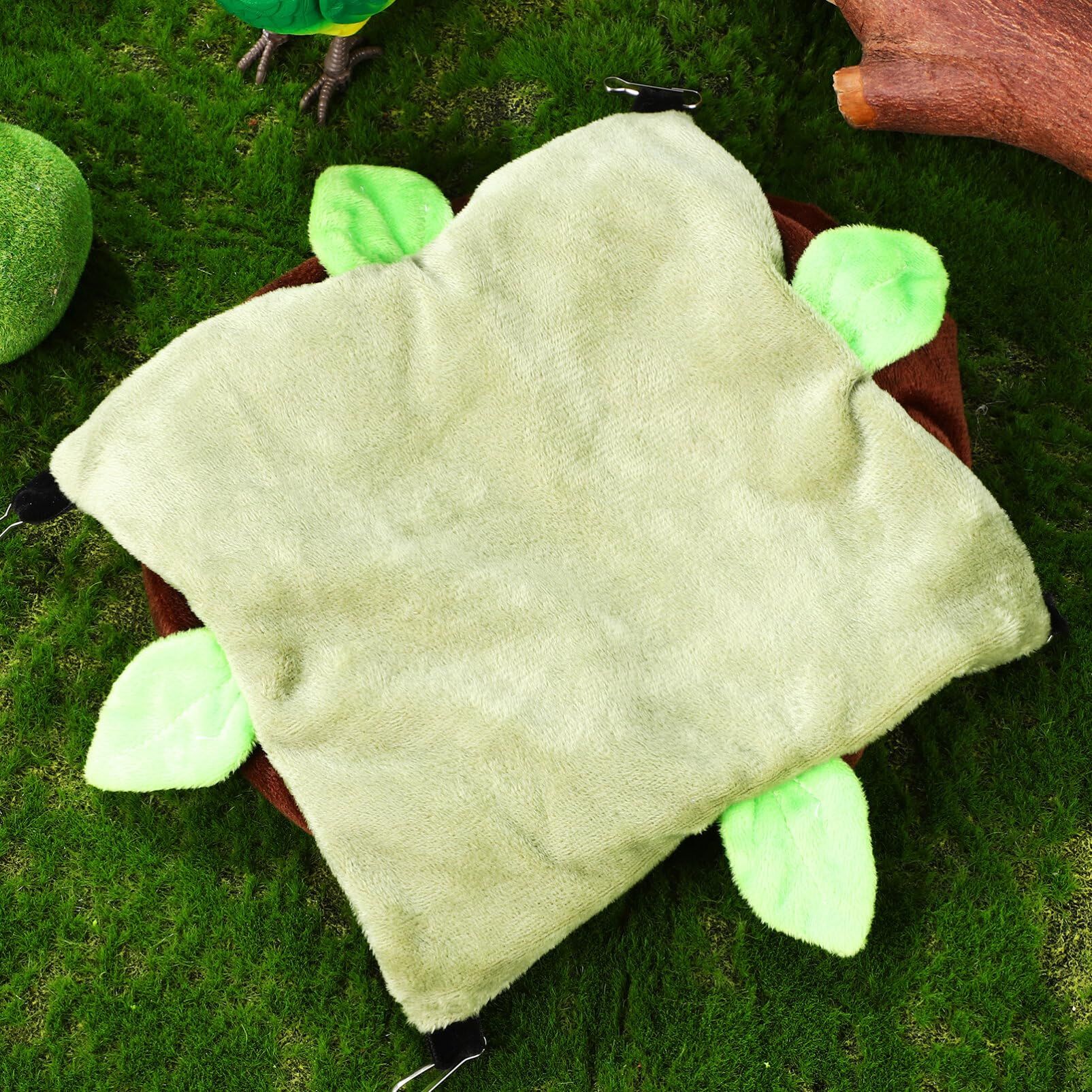 Two Layers Bird Parrot Bed Nest Snuggle Hammock for Parakeet Lovebird Cockatoos,Warm Sugar Glider Ferret Bed Plush Hideout House for Guinea Pig Hamster (Brown — image 3