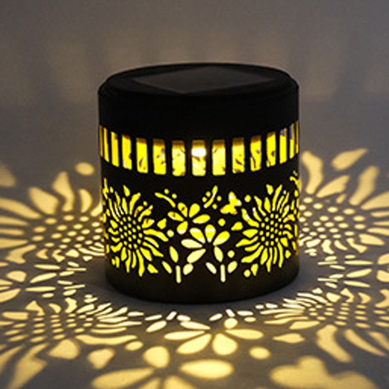 Solar-Powered Wrought Iron Sunflower-Patterned Openwork Projection Light, Courtyard and Garden Mood Light, Outdoor Waterproof Wrought Iron Garden Light, Lawn — image 3