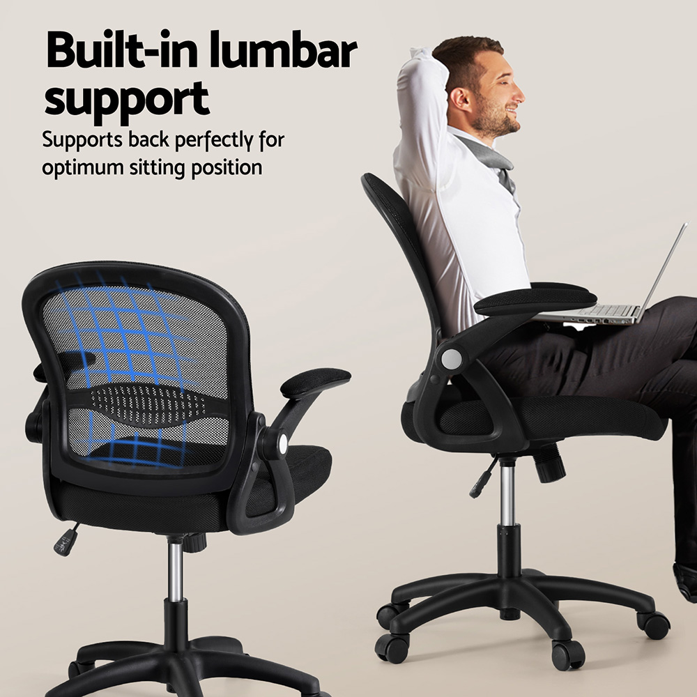 Artiss Computer Desk Mesh Office Chair Set Desks with Keyboard Shelf Try Black โ image 6