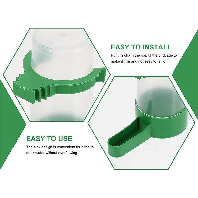4Pcs/Set Drinker Food Feeder Water Clip For Cage Bird Parrot Cockatiel Budgie Au — image 4
