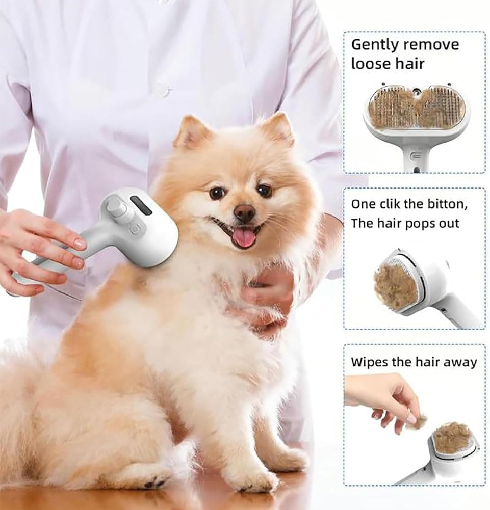 Kivori Pet Grooming Brush, Kivori All in One Pet Grooming Brush, 3-in-1 Pet Water Steam Spray Grooming Comb for Cats and Dogs (2pcs-a) — image 6