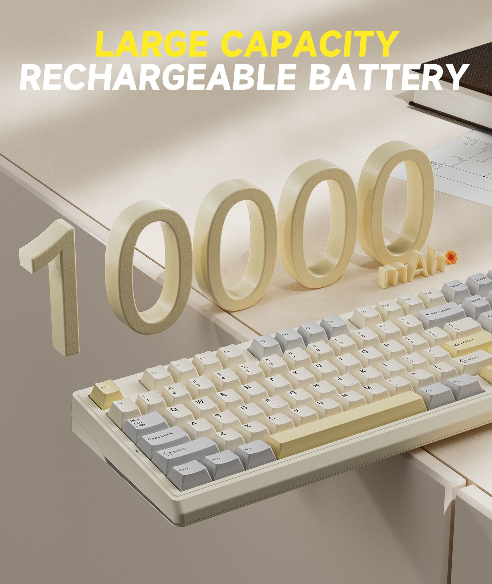 Solakaka Ki99pro 3‑Mode RGB Mechanical Keyboard, Orange-White — image 6