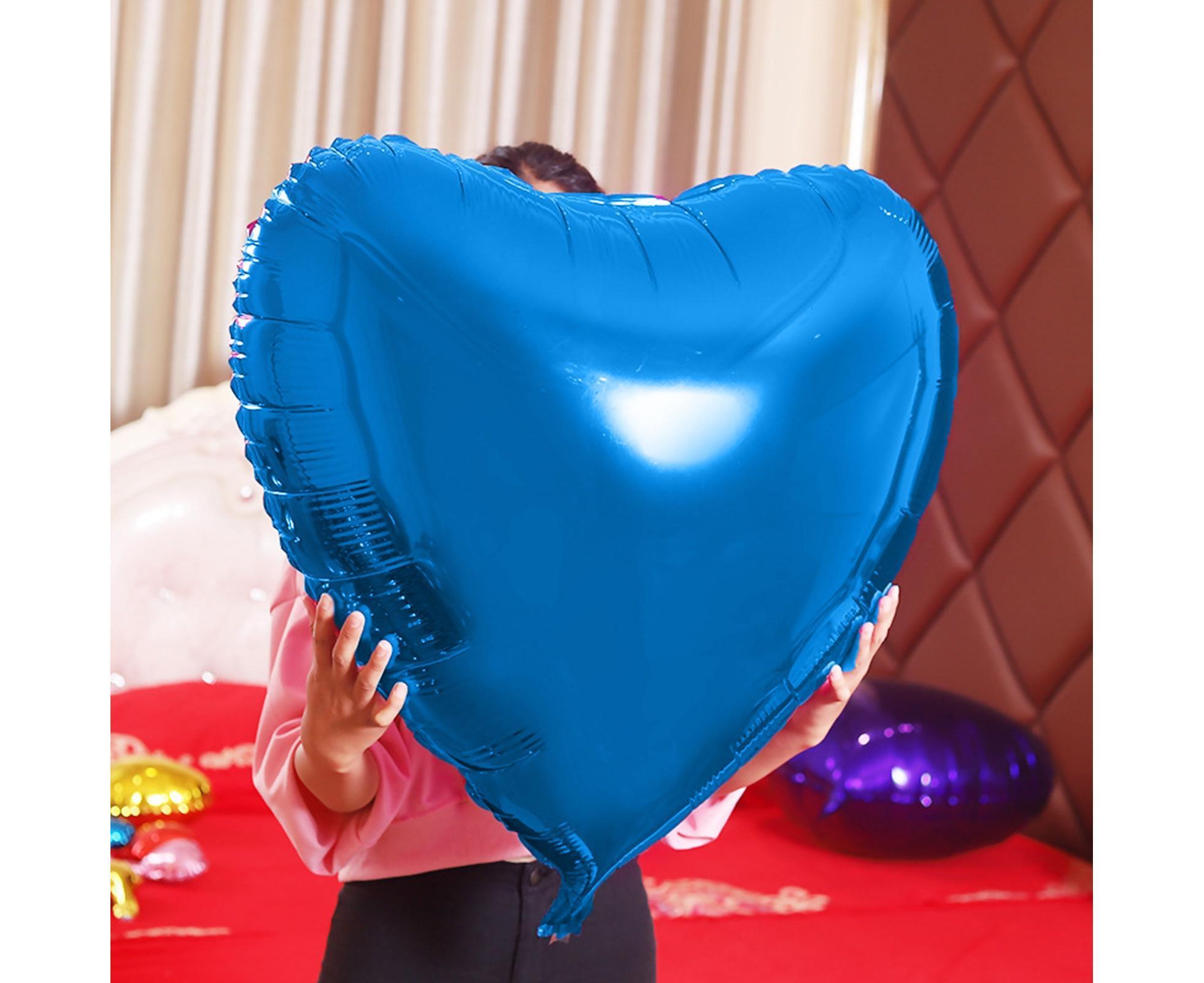 36 Inches Party Balloon Festive Convenient Aluminum Film Valentines Day Wedding Oversized Love Heart Balloon Decoration for Festival - Blue โ image 3