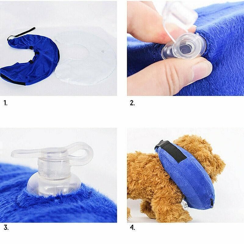 Grey Pet Dog Inflatable Soft Healing Collar Cone Wound Medical Cat Protective Jackets - L (40 × 40CM) — image 3